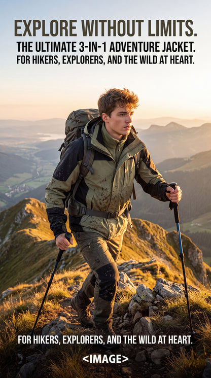 All-Weather 3-in-1 Waterproof Windproof Hiking Jacket