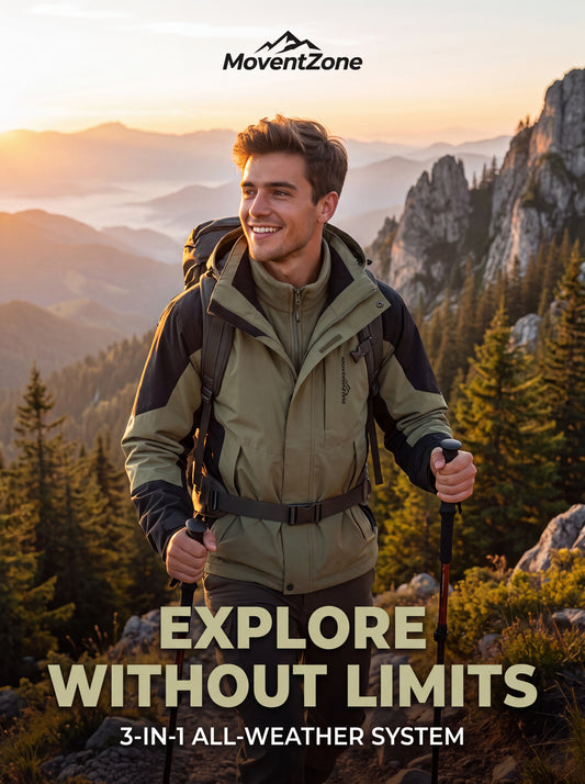 All-Weather 3-in-1 Waterproof Windproof Hiking Jacket